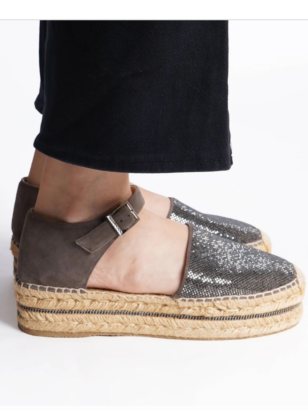 Jimmy Choo Olive Green Suede Delphine Ankle Strap Espadrille Platform Sandals